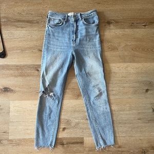 Zara premium denim light wash distressed skinny jean